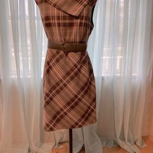 RW & CO sleeveless belted dress.